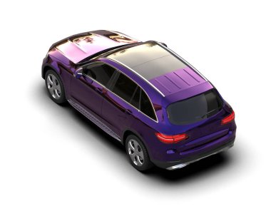 pembe modern araba - 3D illüstrasyon