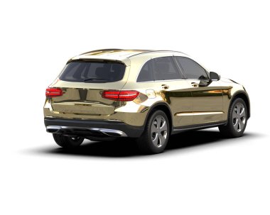 beyaz arka planda modern araba 3 boyutlu çizim