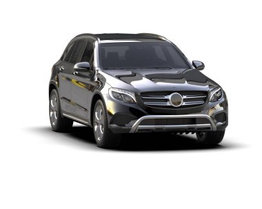 lüks siyah araba - beyaz arka planda 3D canlandırma