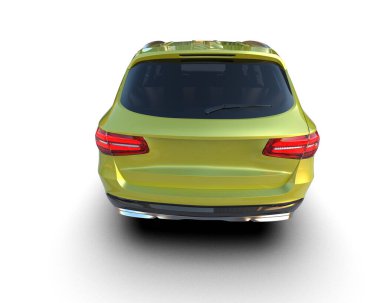 beyaz arka planda modern araba 3 boyutlu görüntüleme