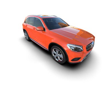 Beyaz arka planda izole edilmiş modern lüks araba. 3d oluşturma