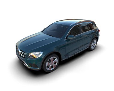 Lüks iş arabası beyaz arka planda izole edilmiş.