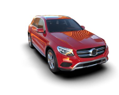 kırmızı lüks modern araba - 3 boyutlu