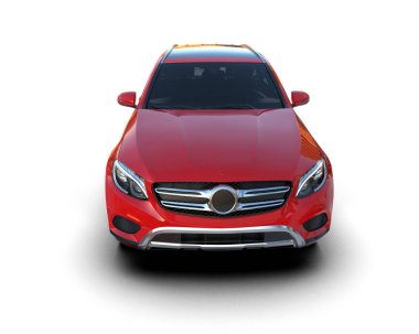 Beyaz arka planda modern lüks kırmızı araba. 3d oluşturma