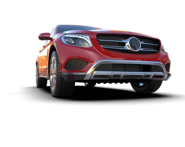 beyaz arkaplan üzerinde modern SUv 3d oluşturma