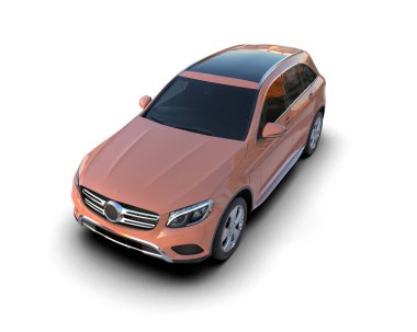 Gri arka planda modern pembe araba