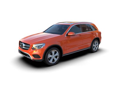 Modern araba arka planda izole edilmiş. 3D görüntüleme - illüstrasyon