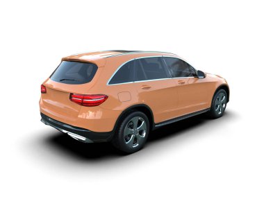 Modern SUV beyaz arka planda izole edildi. 3d illüstrasyon