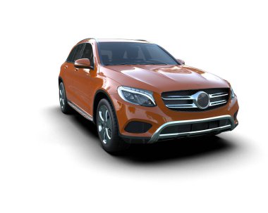 beyaz arka planda modern kompakt araba