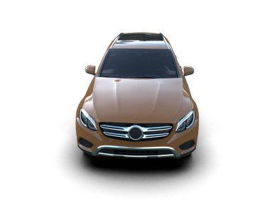 Beyaz arka planda izole edilmiş lüks araba 3 boyutlu çizim - illüstrasyon