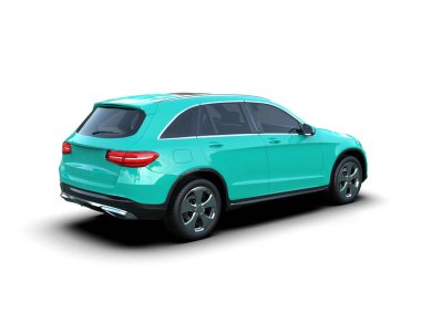 Modern araba arka planda izole edilmiş. 3d oluşturma