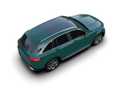 Modern araba arka planda izole edilmiş. 3D görüntüleme - illüstrasyon