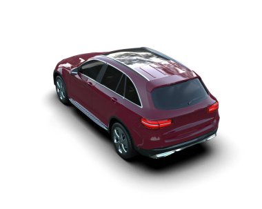 Araba sedanı beyazda izole edilmiş. 3d oluşturma