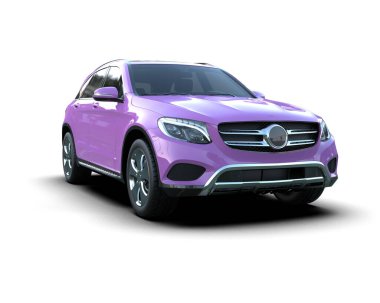 Beyaz arka planı olan pembe bir spor araba. 3D görüntüleme - 3d illüstrasyon