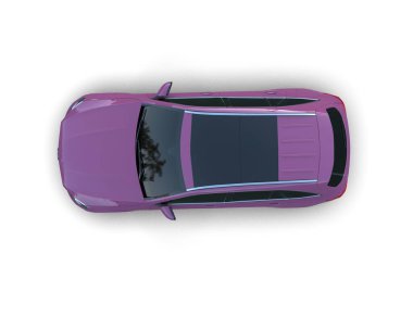 beyaz arka planda izole edilmiş mor spor araba