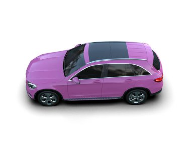 mor modern araba beyaz arkaplanda izole