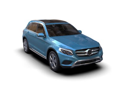 Mavi lüks spor araba. 3d oluşturma