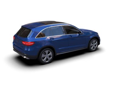 Beyaz arka planda modern bir araba. 3 Boyutlu Hazırlama