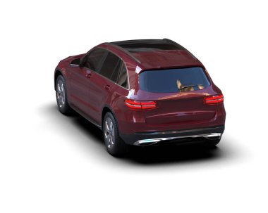 Kırmızı beyaz arka plan üzerinde izole Suv