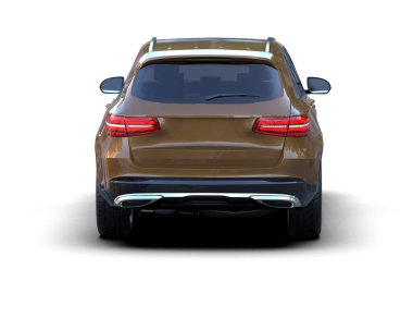 modern SUv beyaz arkaplanda izole edildi. 3d görüntüleme - illüstrasyon
