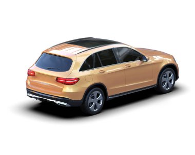 SUV beyaz arka planda izole edildi. 3d illüstrasyon