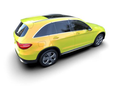 sarı modern araba - ön manzara