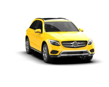 beyaz zemin üzerine sarı spor araba