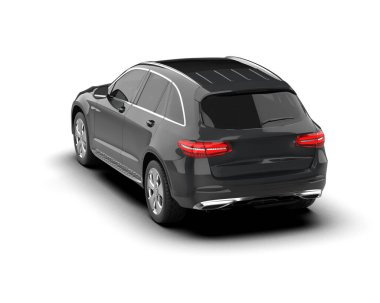 modern araba siyah arkaplanlı beyaz üzerine izole edilmiş - 3 boyutlu illüstrasyon