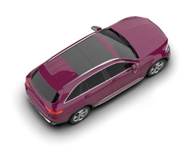 Beyaz arka planı olan pembe bir SUV.