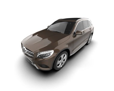 modern araba beyaz 3 boyutlu görüntülemede izole edildi