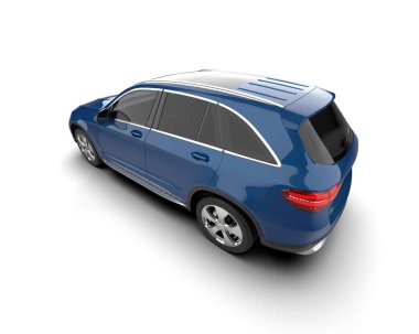 Araba beyaz arka planda izole edilmiş. 3D görüntüleme - illüstrasyon