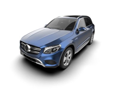 Stüdyo ortamında markasız bir SUV 'un 3 boyutlu çizimi