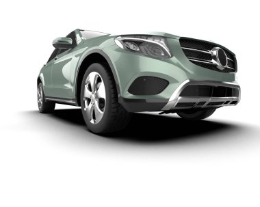 Beyaz arka planda modern lüks bir araba. 3d illüstrasyon