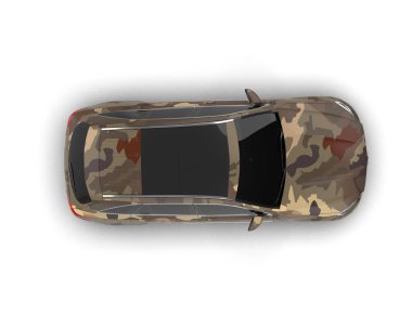 Araba beyaz arka planda izole edilmiş. 3d illüstrasyon.