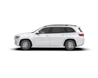 Beyaz bir araba. izole d