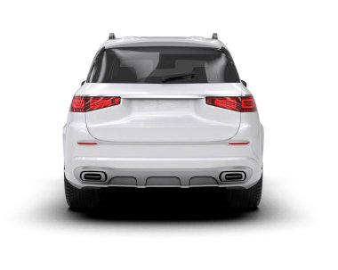 Modern araba arka planda izole edilmiş. 3D görüntüleme - illüstrasyon