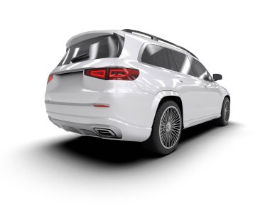 beyaz modern SUV arabası