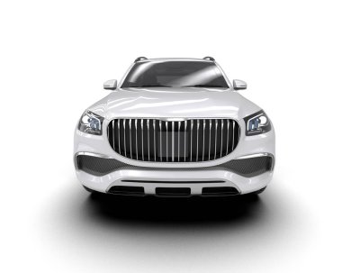 gümüş renkli modern araba - lüks konsept - beyaz arka planda izole