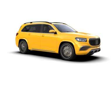 Beyaz arka planda modern sarı lüks araba