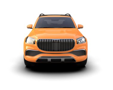 Beyaz arka planda modern bir araba. 3 Boyutlu Hazırlama