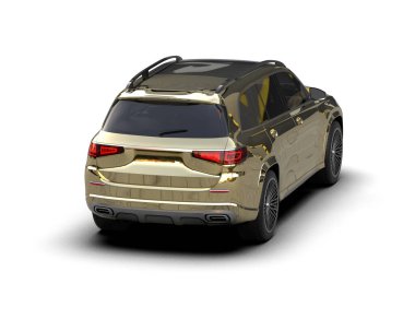 Beyaz arka planda izole edilmiş gerçekçi bir SUV arabası. 3d görüntüleme - illüstrasyon