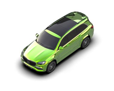 Modern araba arka planda izole edilmiş. 3d oluşturma