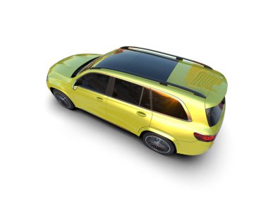 beyaz arka planda modern kompakt araba