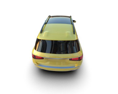 Modern şehir arabası beyaz arka planda izole edilmiş. 3d illüstrasyon.