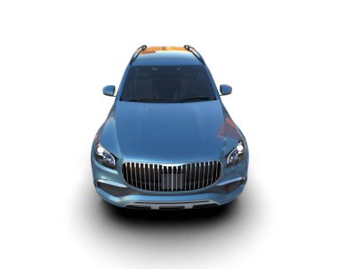 beyaz arka planda modern mavi araba