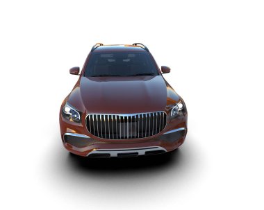 Siyah arka planda gölgesi ve gölgesi olan modern araba.