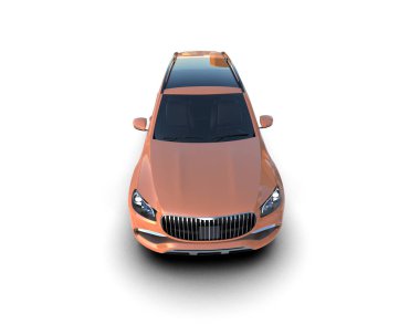 modern araba beyaz arkaplanda izole edildi