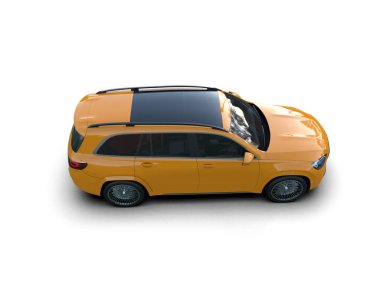 Gerçekçi sarı araba izole edildi