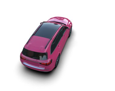 modern pembe araba beyaz arka planda izole edilmiş.