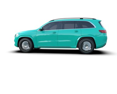 beyaz arkaplanda yansımalı modern araba